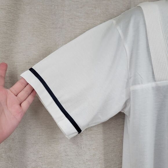 Oleg Cassini Crisp White Vintage Polo Men's Large Eclectic Grandpacore - Picture 4 of 8